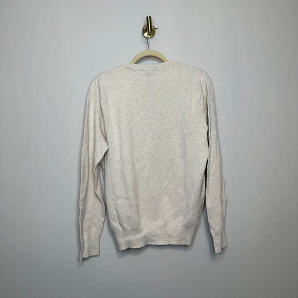 J. Crew Cream Knit Crewneck Sweater 100% Cotton Men's Large - Picture 4 of 4
